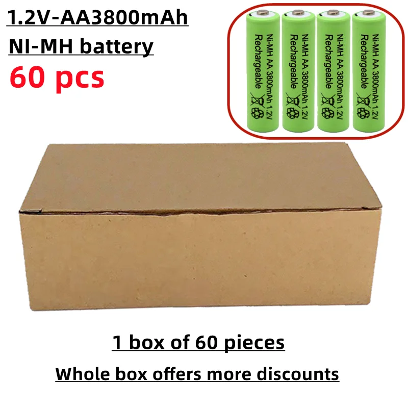 

Перезаряжаемая батарея AA, изготовлена из никелевого водорода, 1,2 в, 3800 мАч, продается в коробке, подходит для мышей, пультов дистанционного управления и т. д.