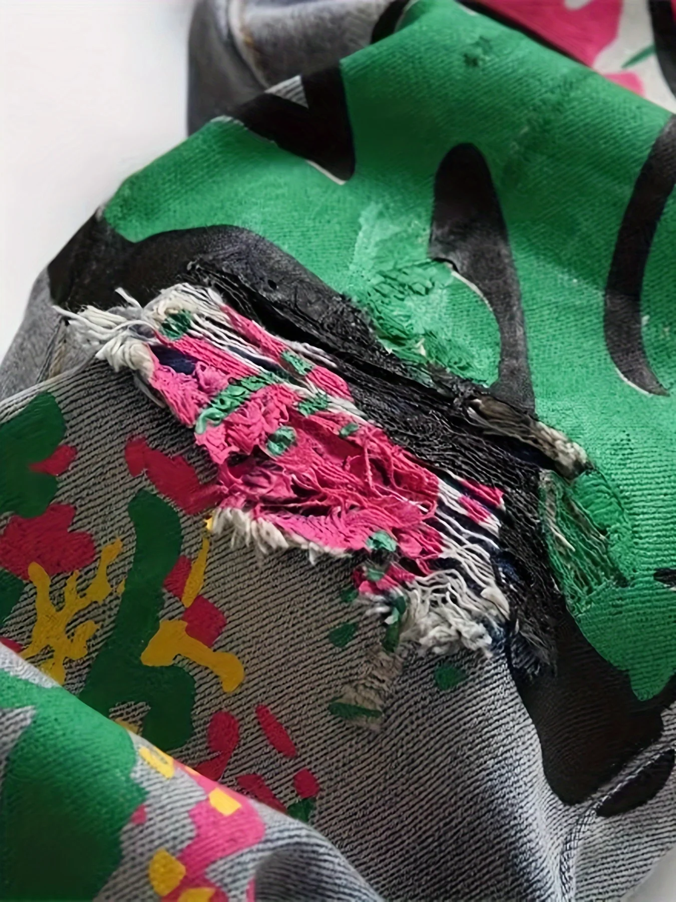 Мужские эластичные джинсы четырехсезонного цвета с графическим принтом и