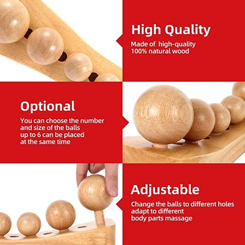 Wood Therapy Massage Tool Trigger Point Massager For Hip Flexor Release,Occipital Release,Pressure Point ,Guasha