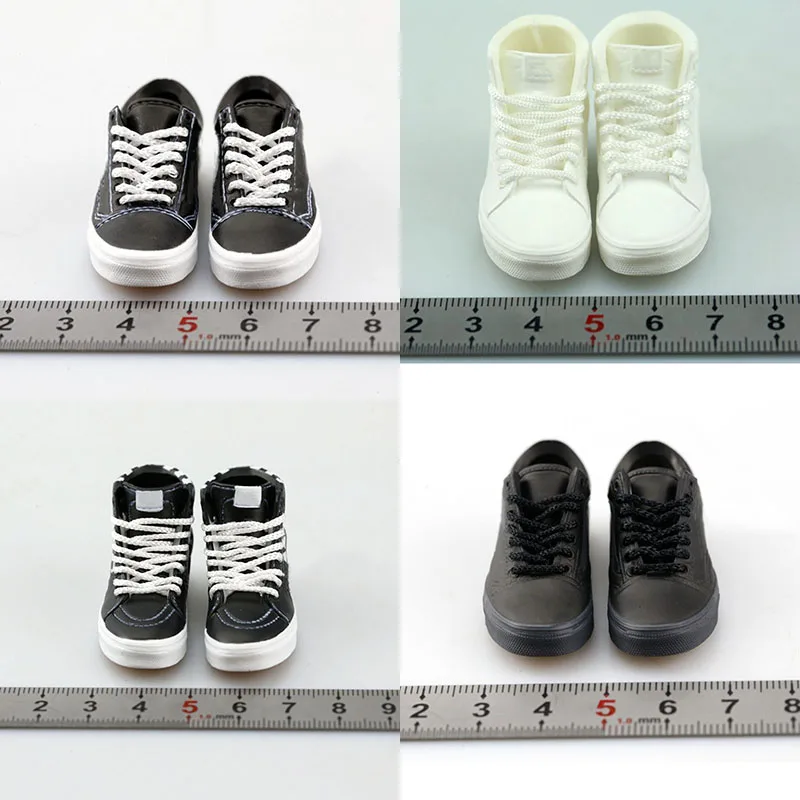 

1/6 Scale Male Soldier Causal Classic High/Low Top Flat Skateboard Shoes Hollow With Letter Model 6 Inches Action Figures Body