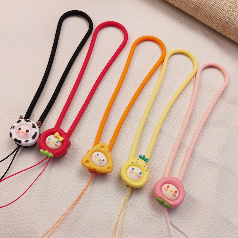 

Mobile Phone Lanyard Short Pendant Universal Lanyard Soft Wrist Strap Lanyard Keys Liquid Silicone Wrist Pendant Cartoon Cute