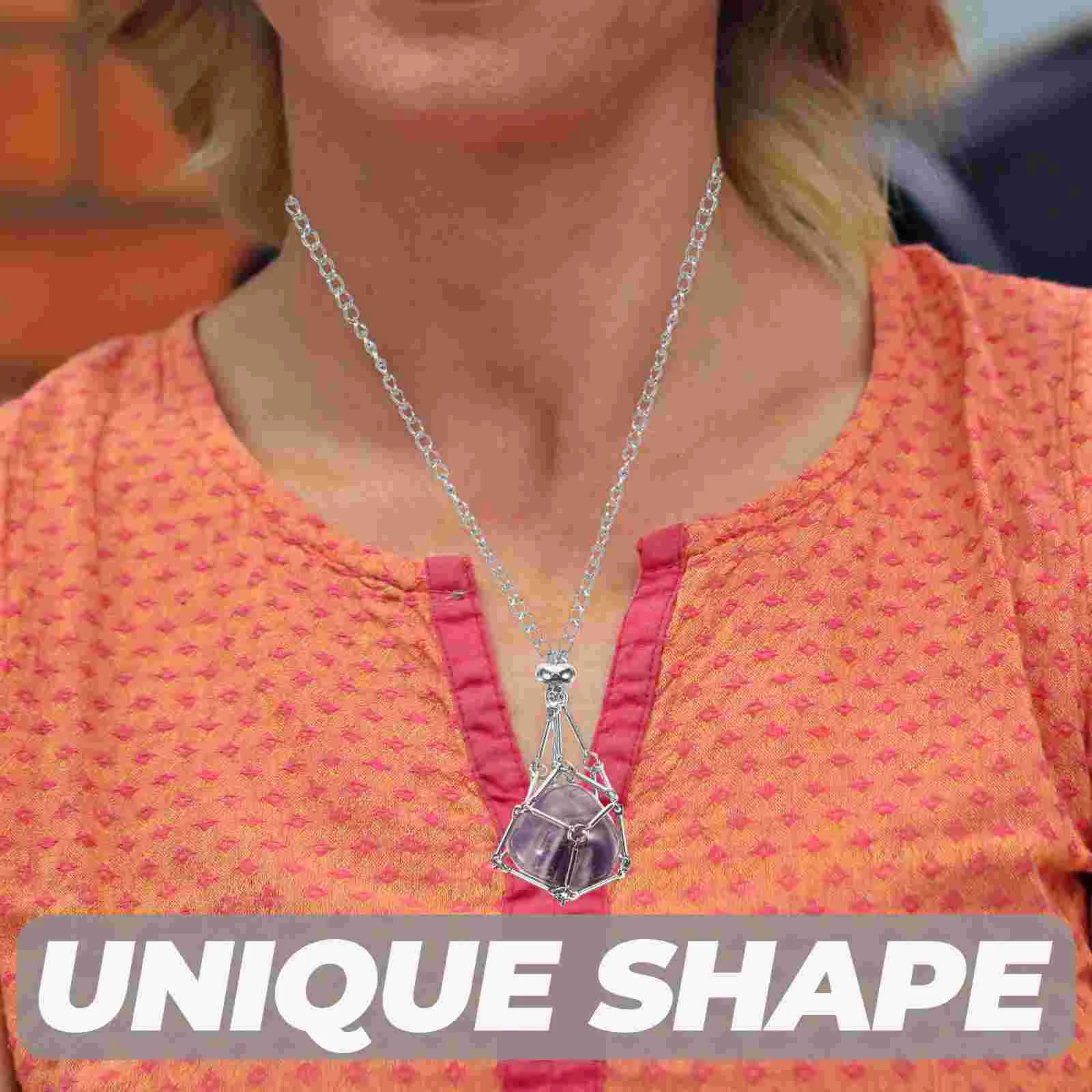 Сетчатая сумка из натурального кристалла с необработанным камнем металлическое