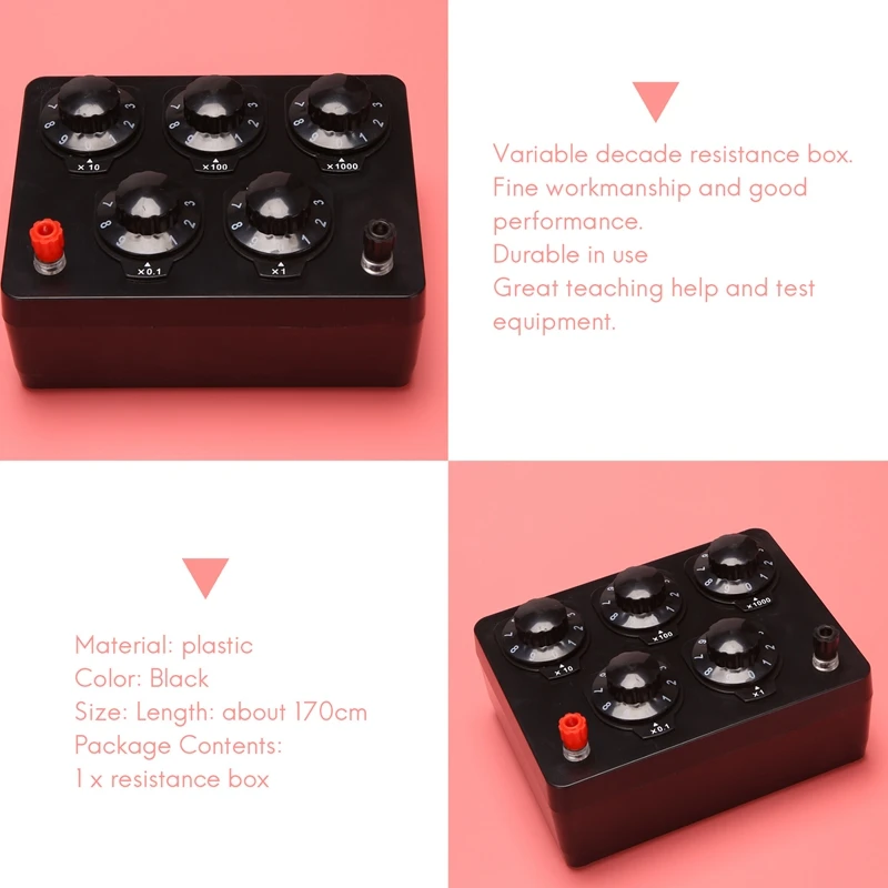 Черный блок сопротивления железный переменный десятичный резистор 0-9999 9 Ом 165X125x60