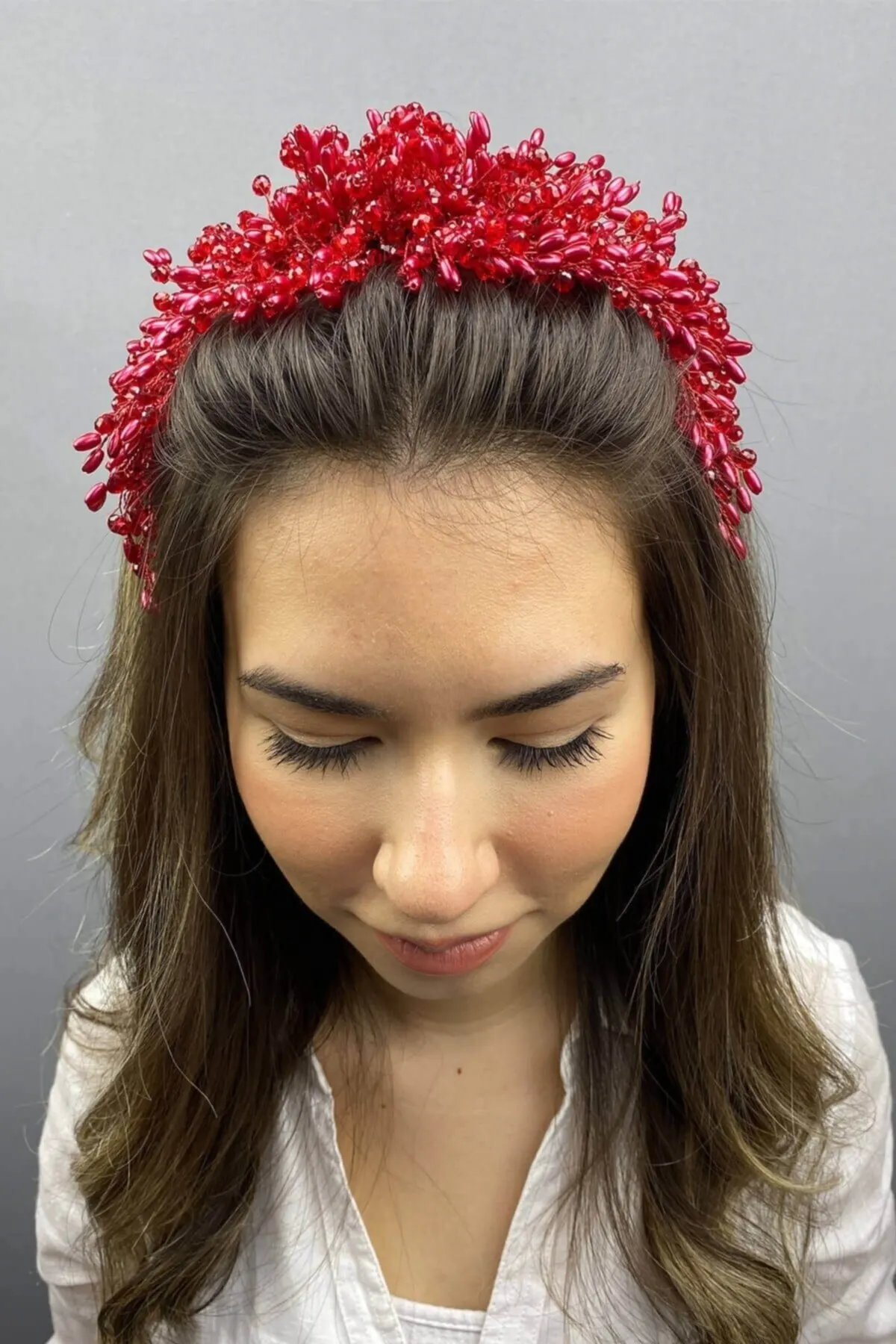 

Bridal Accessories Red Liva Hair And Turban Accessory Wedding Handmade For Bride And Bride