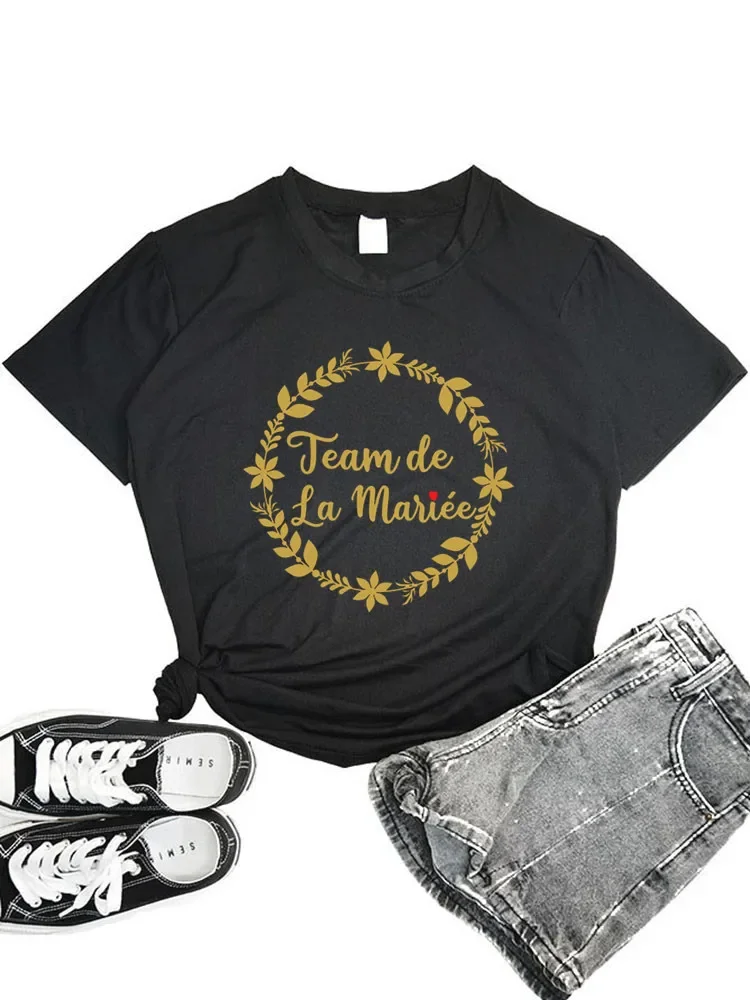 Французская надпись La Team женская футболка для невесты женский топ свадьбы