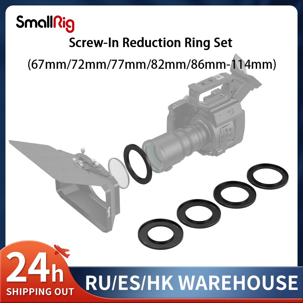SmallRig-Juego de anillos de reducción de tornillo, con rosca de filtro de 67mm/72mm/77mm/82mm/86mm-114mm para caja mate 2660 3410/3458