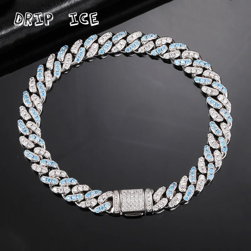 

8mm Bling Cubic Zircon Hip Hop Cuban Link Chain Bracelets for Women Men Iced Out Rapper Hand Chain Luxury Jewelry