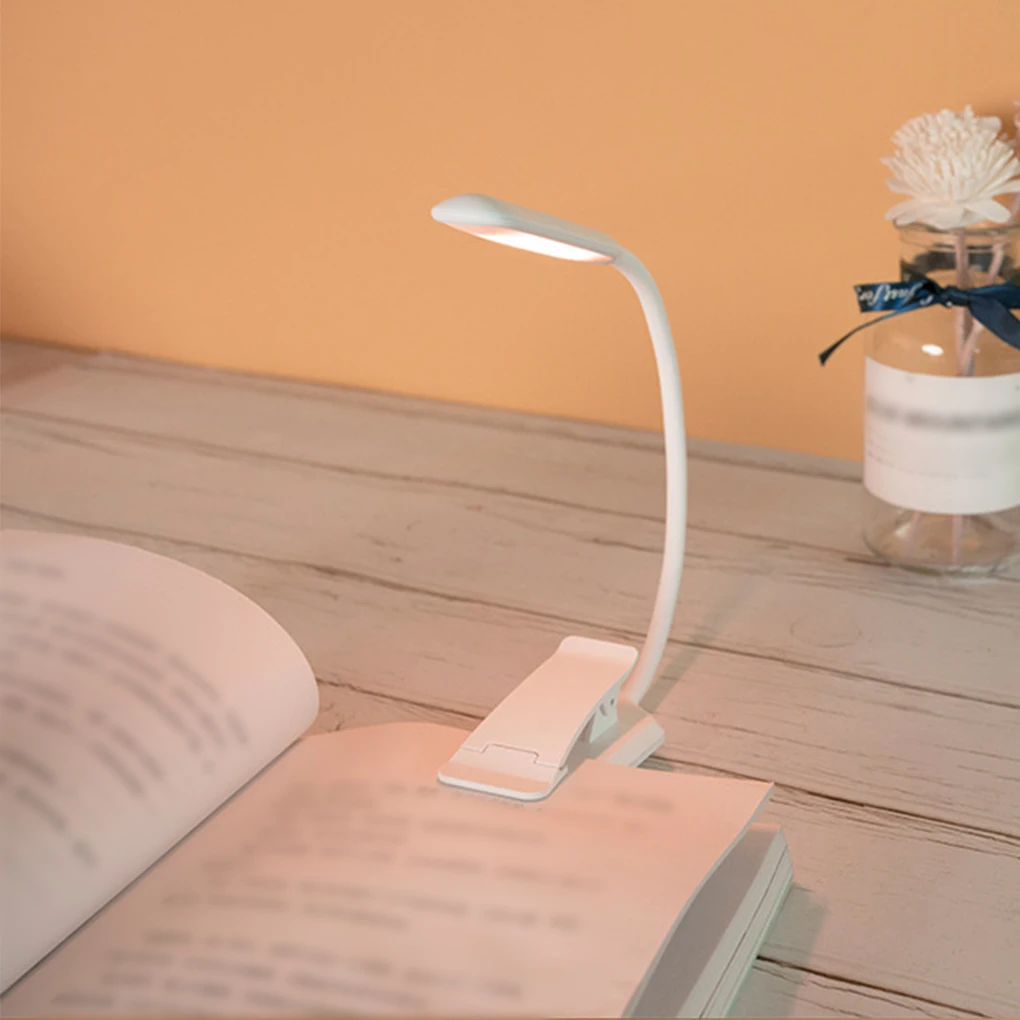 

Clip Reading Light Bedside LED Lamp Stepless Brightness Plastic Lighting