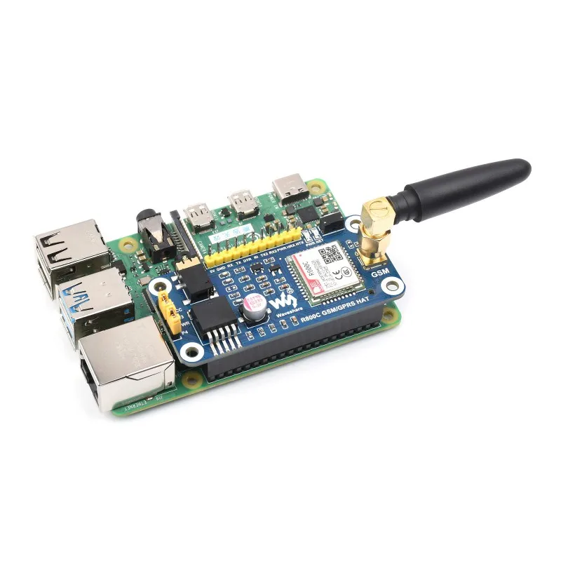 R800C GSM/GPRS Шляпа для Raspberry Pi поддержка связи 2G телефонных звонков и SMS