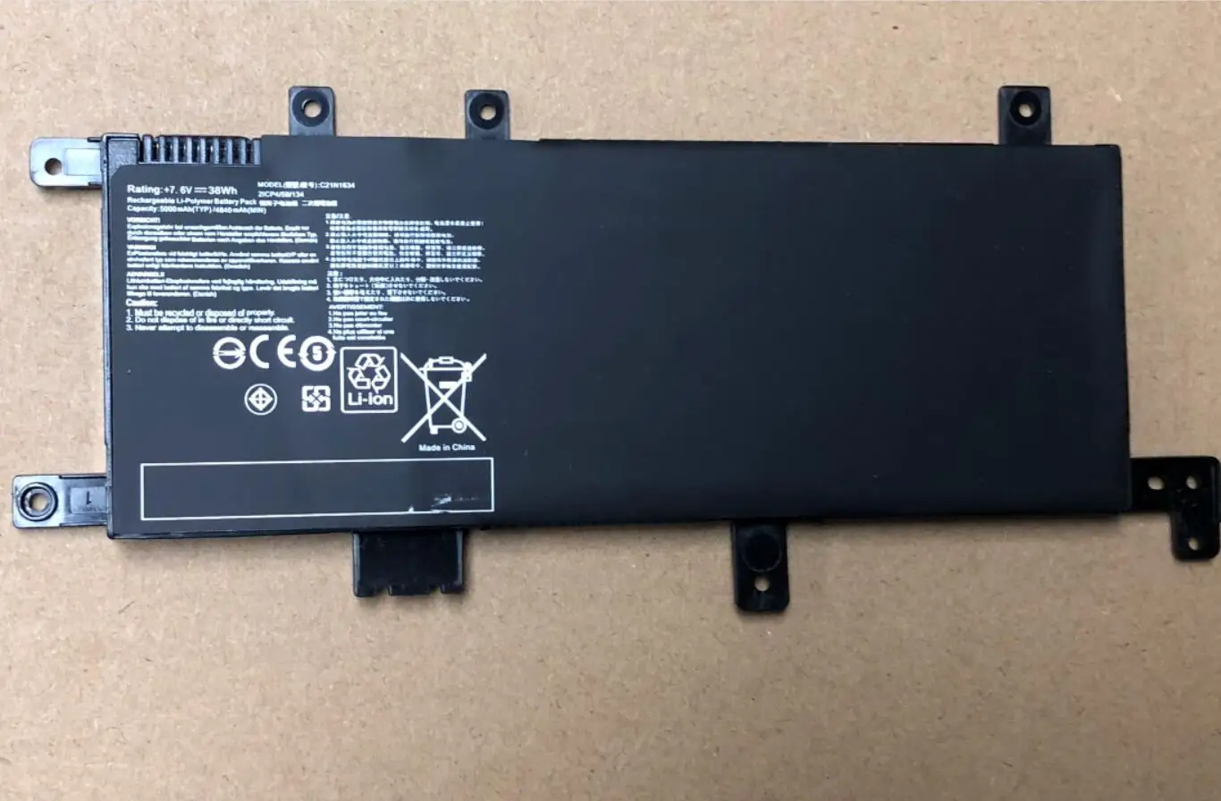 Высокое качество 7 6 V 38WH C21N1634 Аккумулятор для ноутбука Asus A580U X580U X580B A542U R542U R542UR X542U