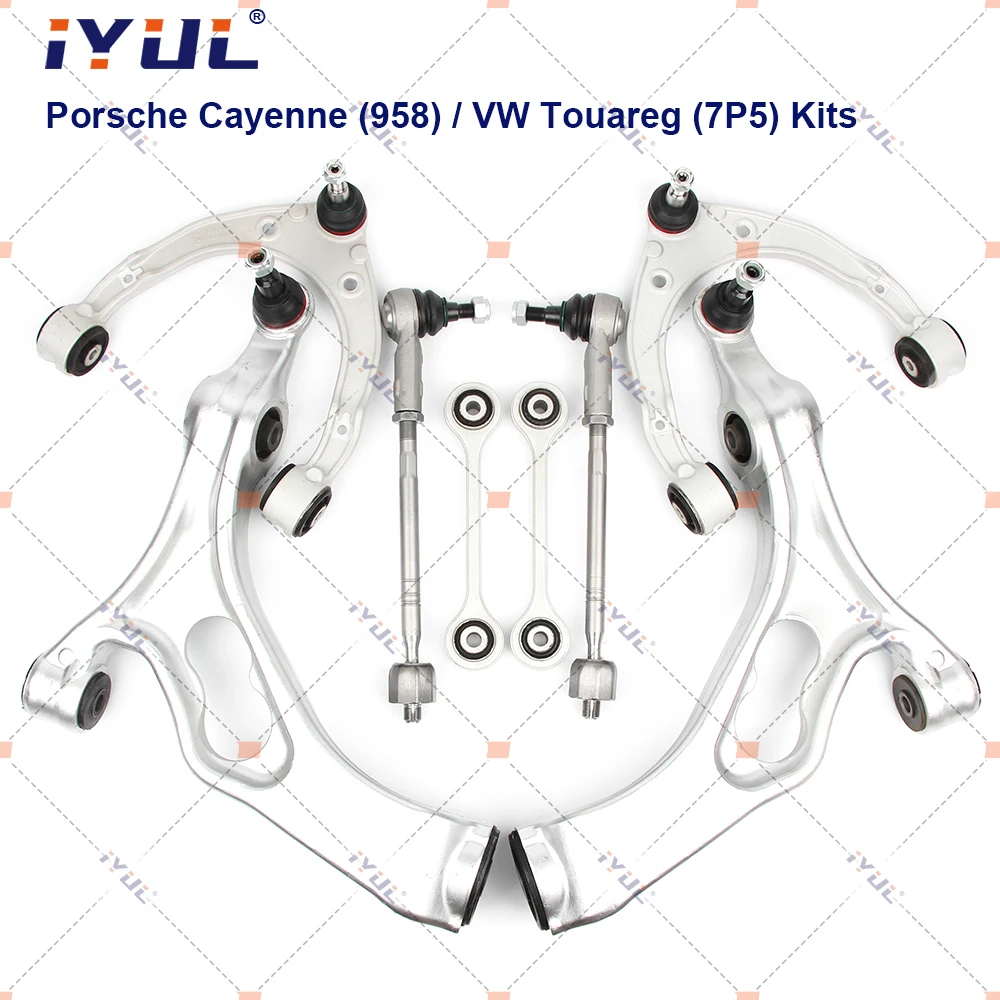 

IYUL Suspension Control Arm Ball Joint Stabilizer Link Tie Rod Kits For Porsche Cayenne 958 92A VW Volkswagen 7P5 2010-2018