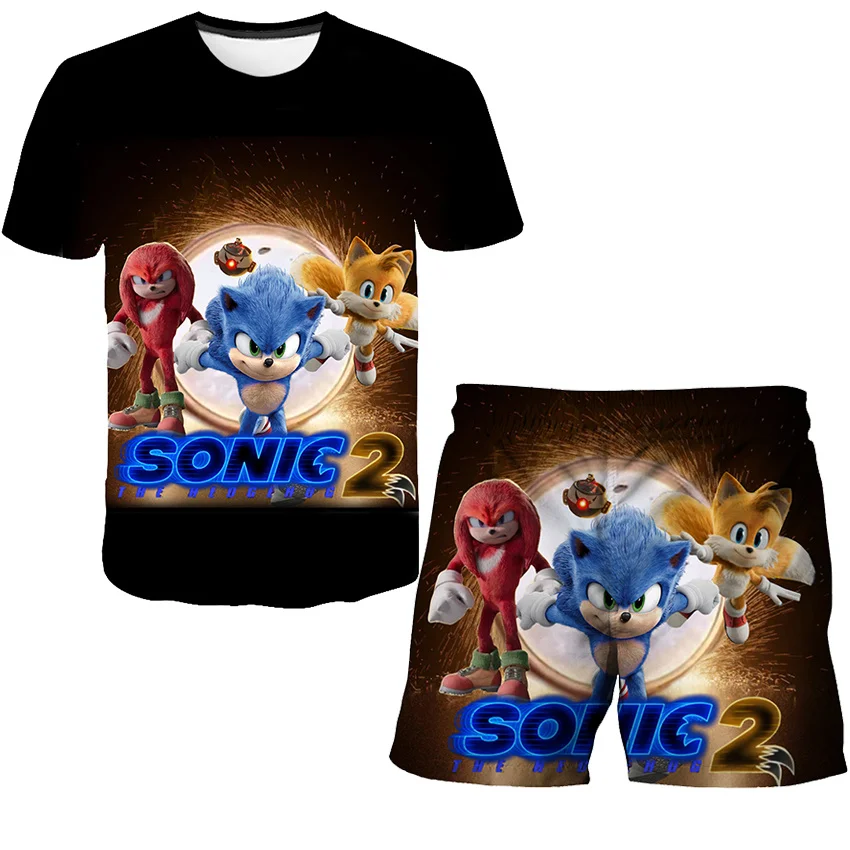 

Детская футболка с коротким рукавом и шорты, с принтом аниме