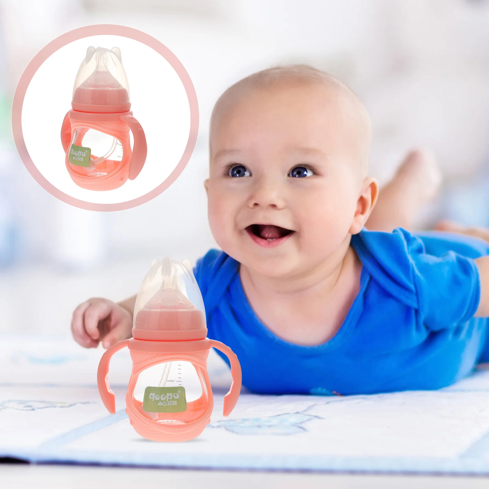 

1 комплект детских бутылочек с силиконовой ручкой для новорожденных