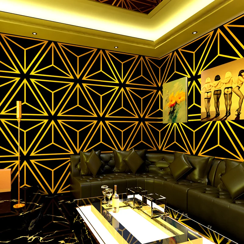 

KTV Wallpaper Karaoke Hall Flash Wall Cloth 3D Reflective Special Plaid Geometric Pattern Theme Box Background Wall Wallpaper