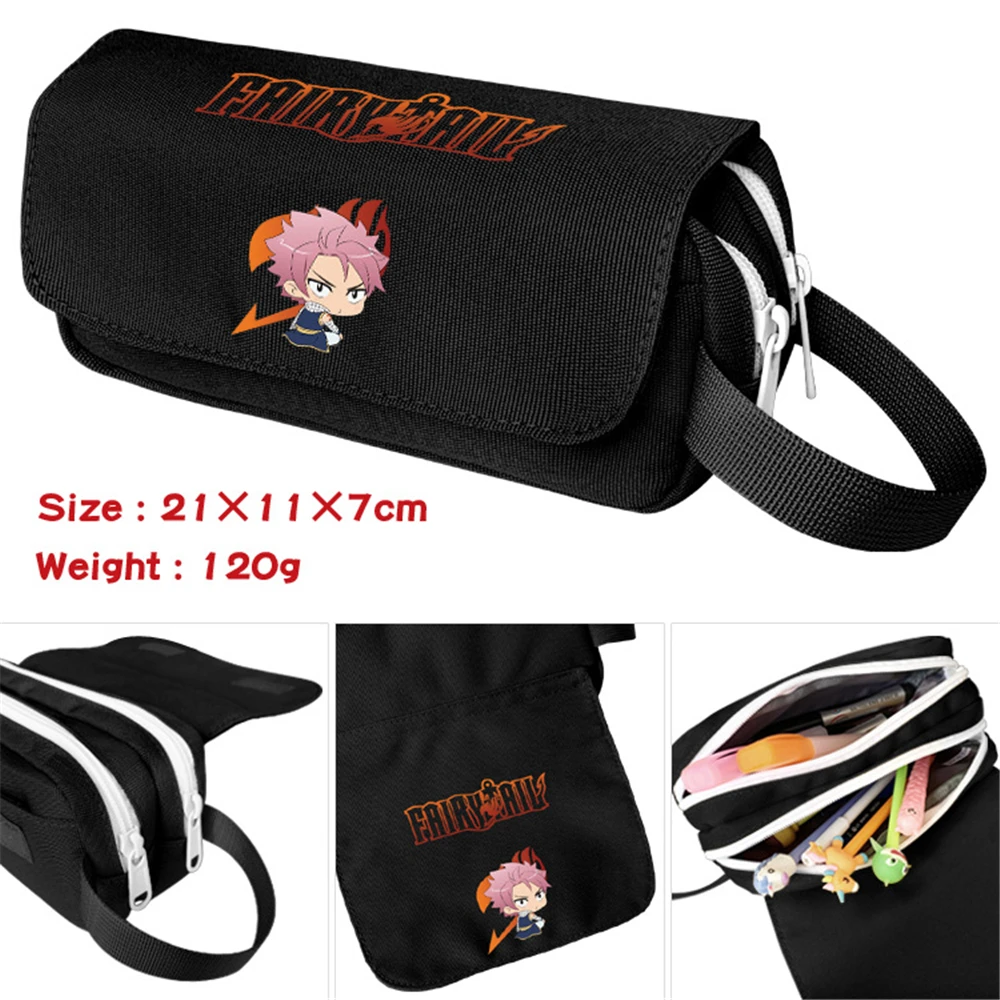 

Anime Fairy Tail Nylon Pencil Case Student Zipper Cartoon Portable Penbag Women Travel Makeupbag Cosmetic Bags Stationery Gift