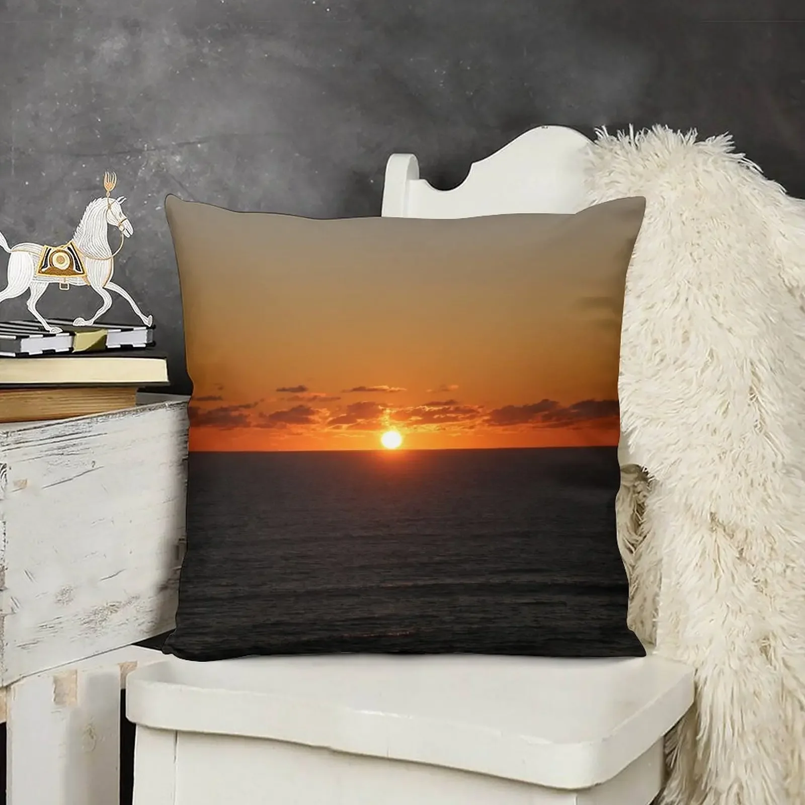 Закат в Бейли Пляж Североленд Новая Зеландия Декоративная подушка Декоративные