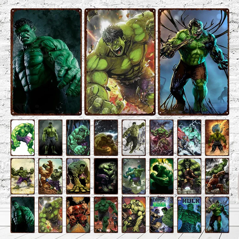 

Металлический знак Халк из фильма Marvel, искусственная табличка, мужская пещера для паба, бара, клуба, комиксов, железная табличка для рисован...