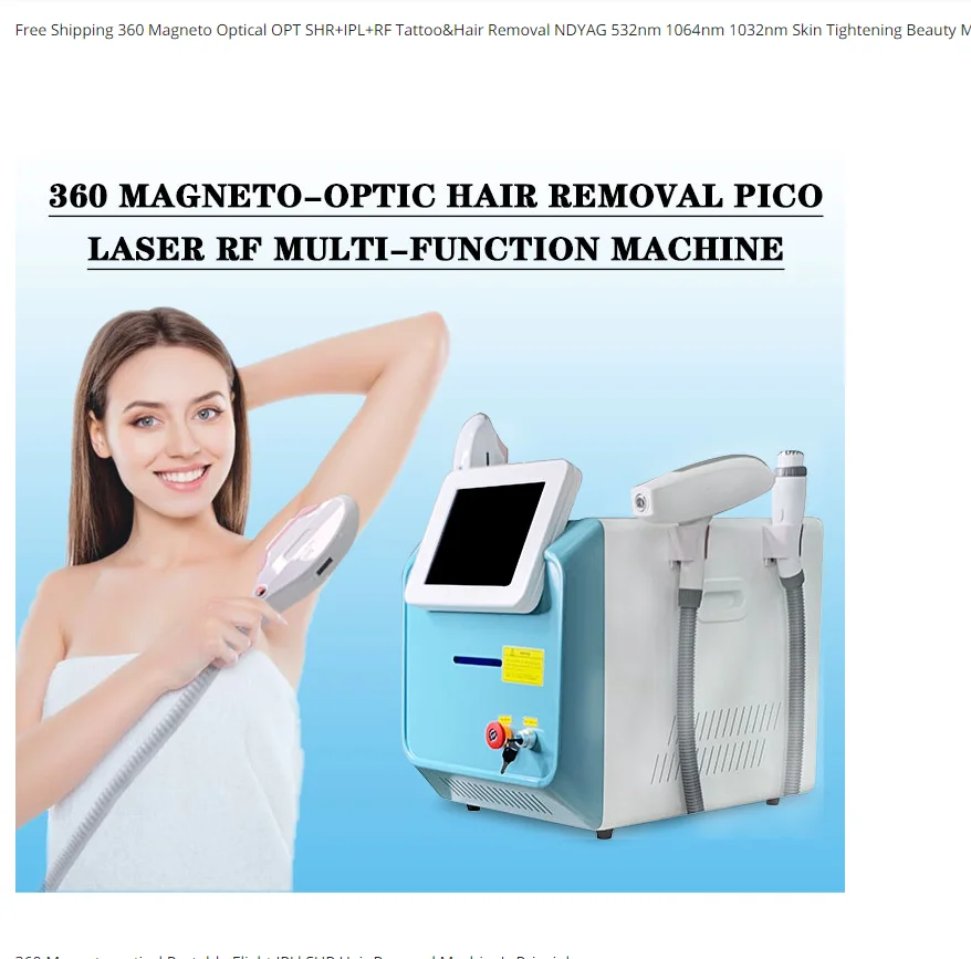 

2023 new 3 in 1 360 Magneto OPT SR+IPL+RF Hair&Tattoo Removal NDYAG 532nm 1064nm 1032nm Skin Rejuvenation Beauty Machine