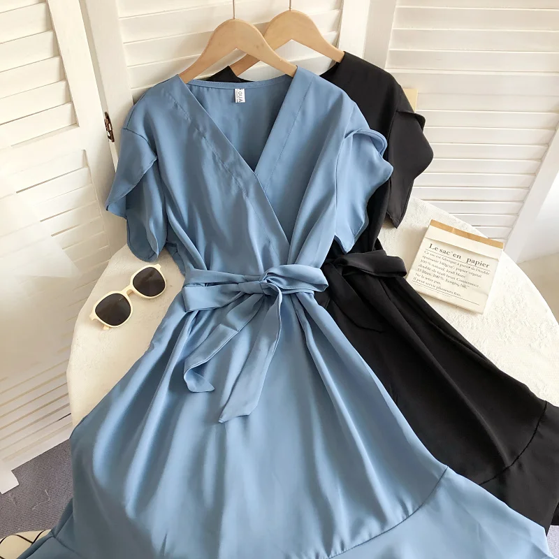 

Женское ТРАПЕЦИЕВИДНОЕ ПЛАТЬЕ в стиле ретро, элегантное облегающее платье миди на бретелях с V-образным вырезом и оборками, лето