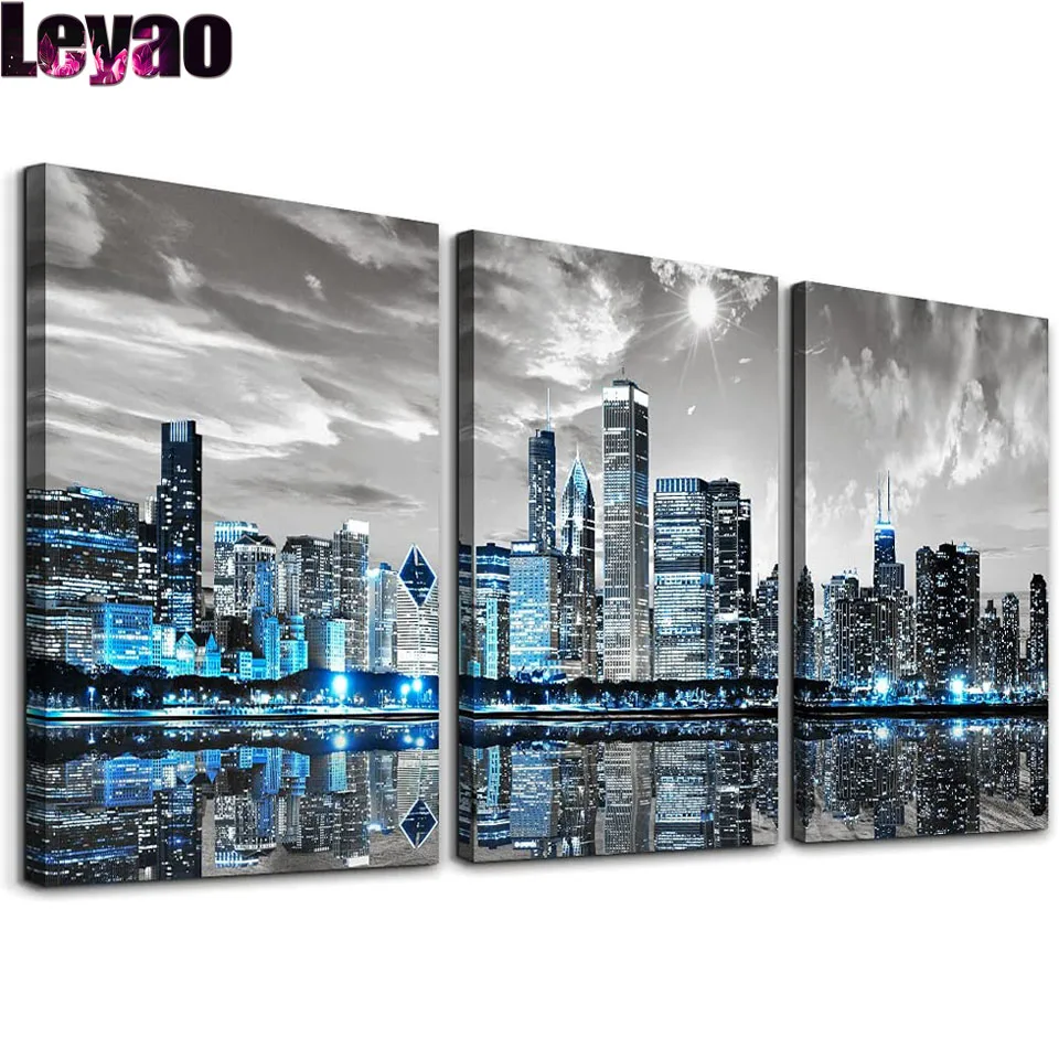 

Триптих с золотым павлином, алмазная живопись, Золотой лист, искусство, домашний декор для гостиной изображение полного бриллианта, мозаика...