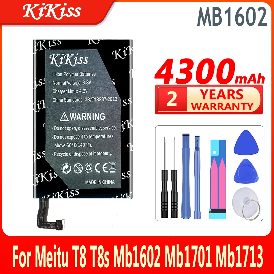 

Мощная батарея 4300 мАч KiKiss MB1602 для Meitu T8 T8s mb1602 Mb1701 Mb1713 мобильный телефон
