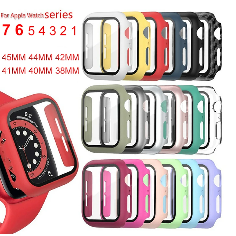 Фото Стекло и крышка для Apple Watch Φ 44 мм 40 мм 45 мм 41 мм 42 мм 38 мм, аксессуары для iWatch, защита экрана Apple watch серии 3 6 SE 7 8 9 №3