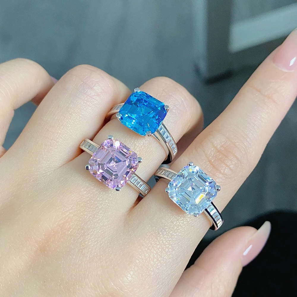 

WPB S925 Серебряные кольца женские блестящие Бриллианты Женские Роскошные ювелирные изделия блестящие циркониевые дизайнерские женские кольца в подарок