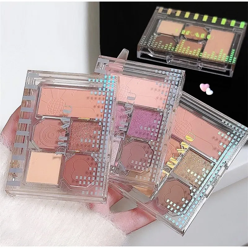 Dikalu 5-цветная пластина для теней век мягкий туман темные глаза матовая