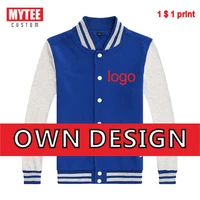 mytee baseball uniform custom sweater long sleeved personal team event uniform hip hop clothing logo embroidered bomber jacket