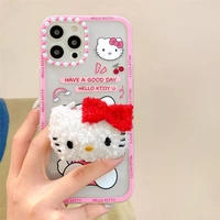 2022 bandai hello kitty with stand phone case for iphone 11 12 13 pro max x xs xr shockproof cover