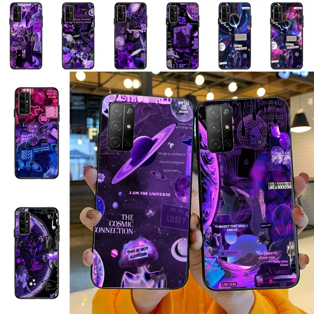 Space Moon Galaxy Universe Phone Case For Huawei Honor 10 Lite 9 20 7A 9X 30 50 60 70 Pro Plus Soft Silicone Cover