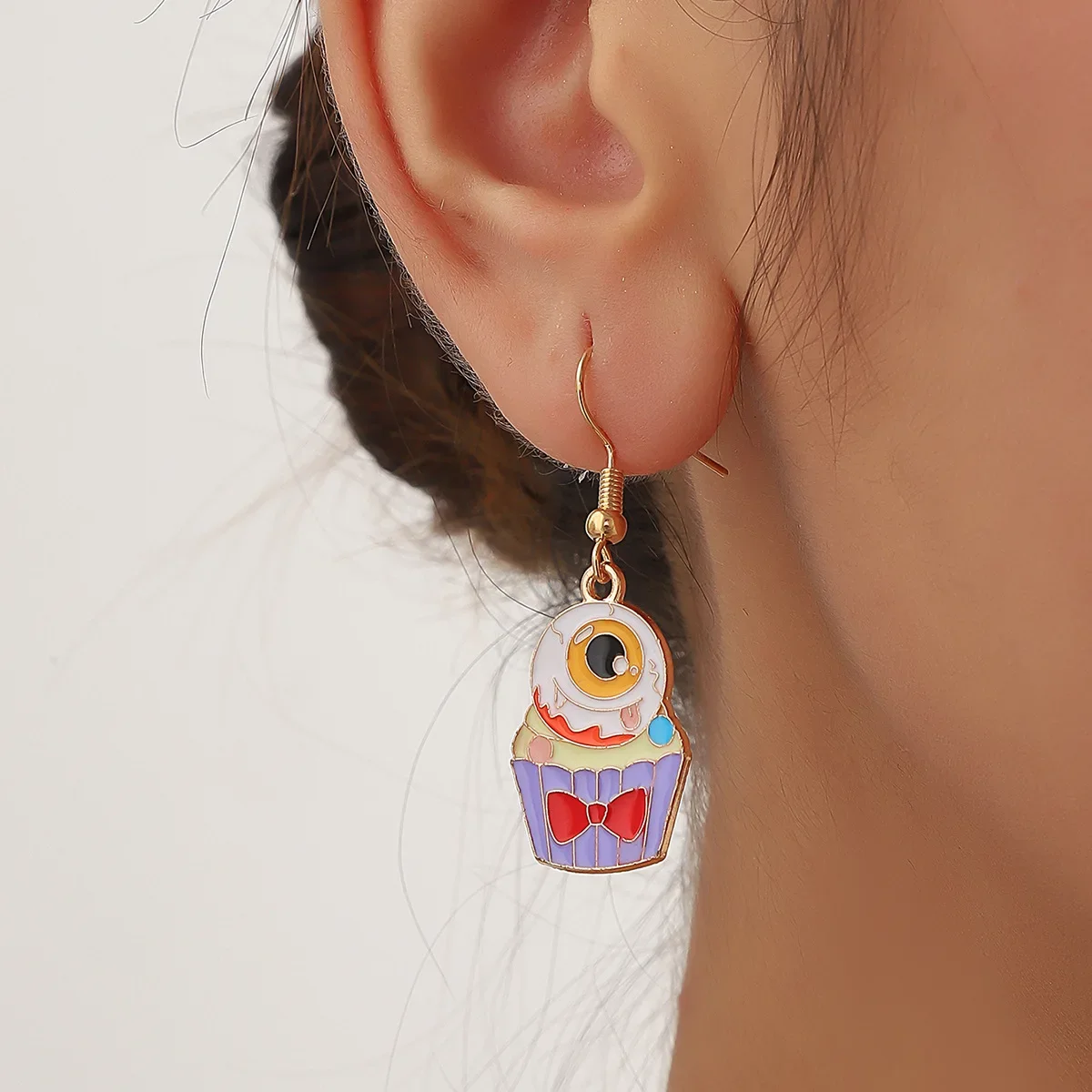 Серьги с изображением глаза дьявола на Хэллоуин розыгрыш страшное выражение