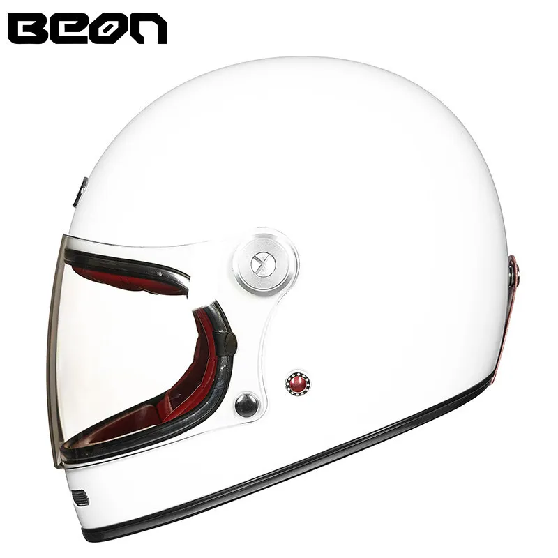 Мотоциклетный шлем BEON B510 профессиональный на все лицо из стекловолокна в ретро