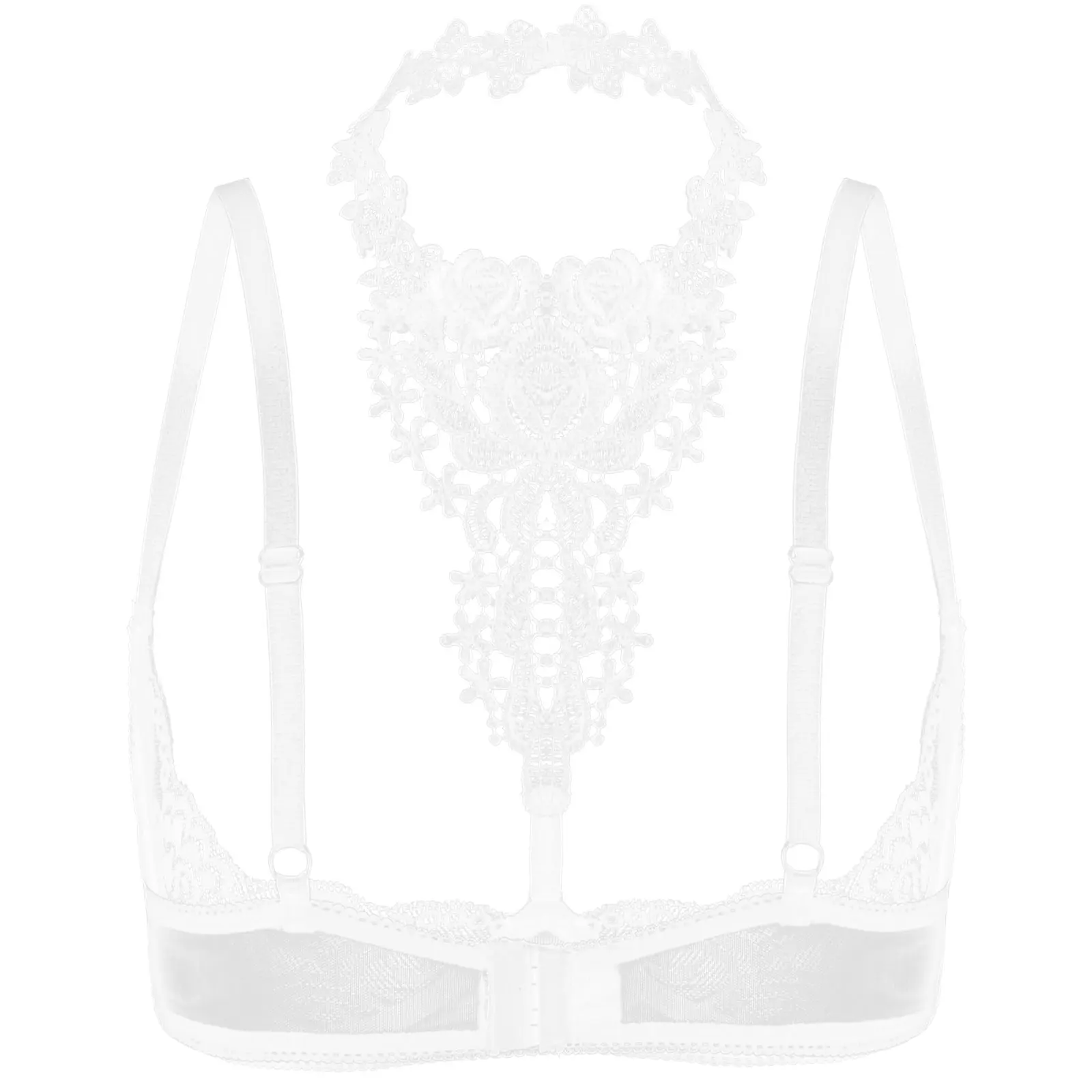 Женское сексуальное нижнее белье Прозрачный цветочный кружевной бюстгальтер на