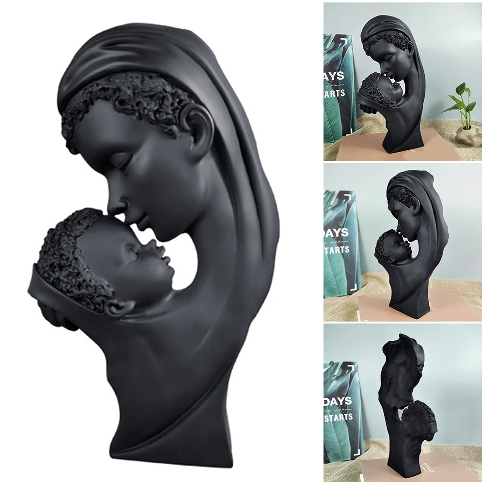 

Statues Sculpture Mother and Son Figurine Handmade Desk Decor Room Ornaments Artificial Delicate Standing Design Ornaments CLH@8