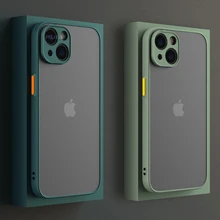 Luxury Matte Transparent Silicone Shockproof Armor Case For iPhone 13 12 11 Pro Max Mini XR X XS 6S 7 8 Plus SE 2020 Phone Cover