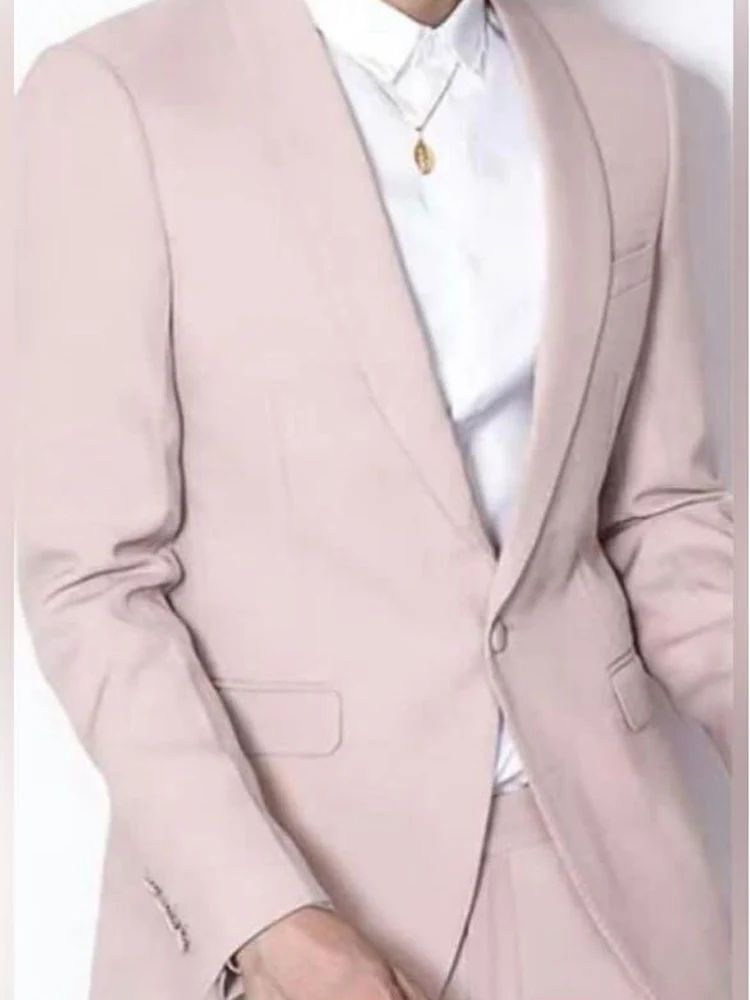 Wedding Suits for Men Modern Men's Suits for Weddings Men's Social Suit Slim Pink Blazer Clothing