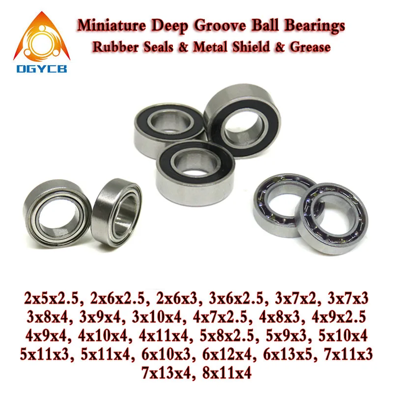 10pcs MR115ZZ Bearing 5x11x4 mm Deep Groove Ball Bearing 5*11*4 mm 685W4 MR115-2RS MR115RS L-1150VV MR115Z Mini Motor Bearings