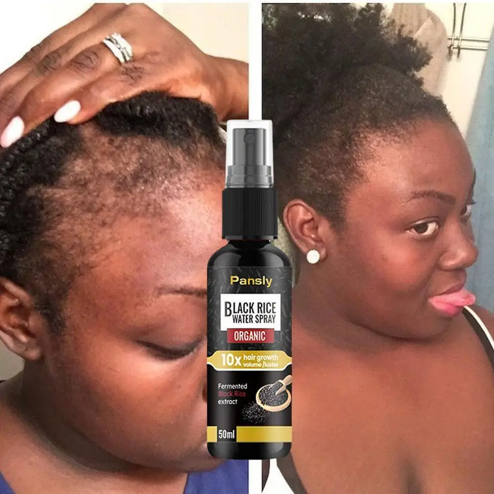 

50ML Black Rice Hair Spray Repairs damage restore soft hair for all hair types Fast Treatment Prevent Hair Thinning Dry Rep O1F8