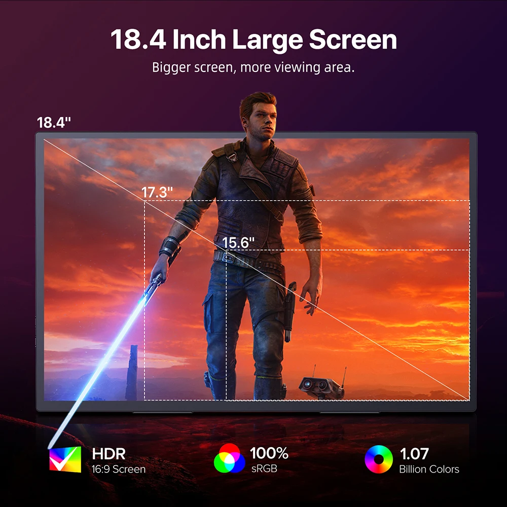 Cdisplay 18 4 &quotПортативный игровой монитор 4K внешний дисплей для ноутбука 8 бит + FRC