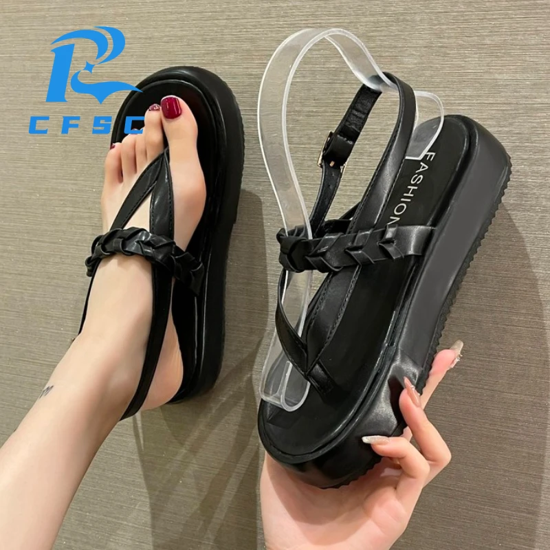 

New Casual Platform Womens Sandals Roman Style Ladies 2022 Fashion Open Toe Summer Outdoor Female Flip Flops Beach Shoes