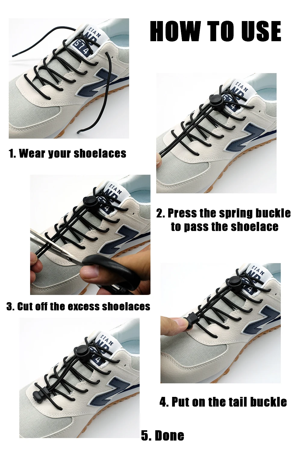 1 Pair Sports Elastic ShoeLaces No tie Shoe Laces Kids Adult Lazy Locking laces Shoe accessories lacets elastique chaussure