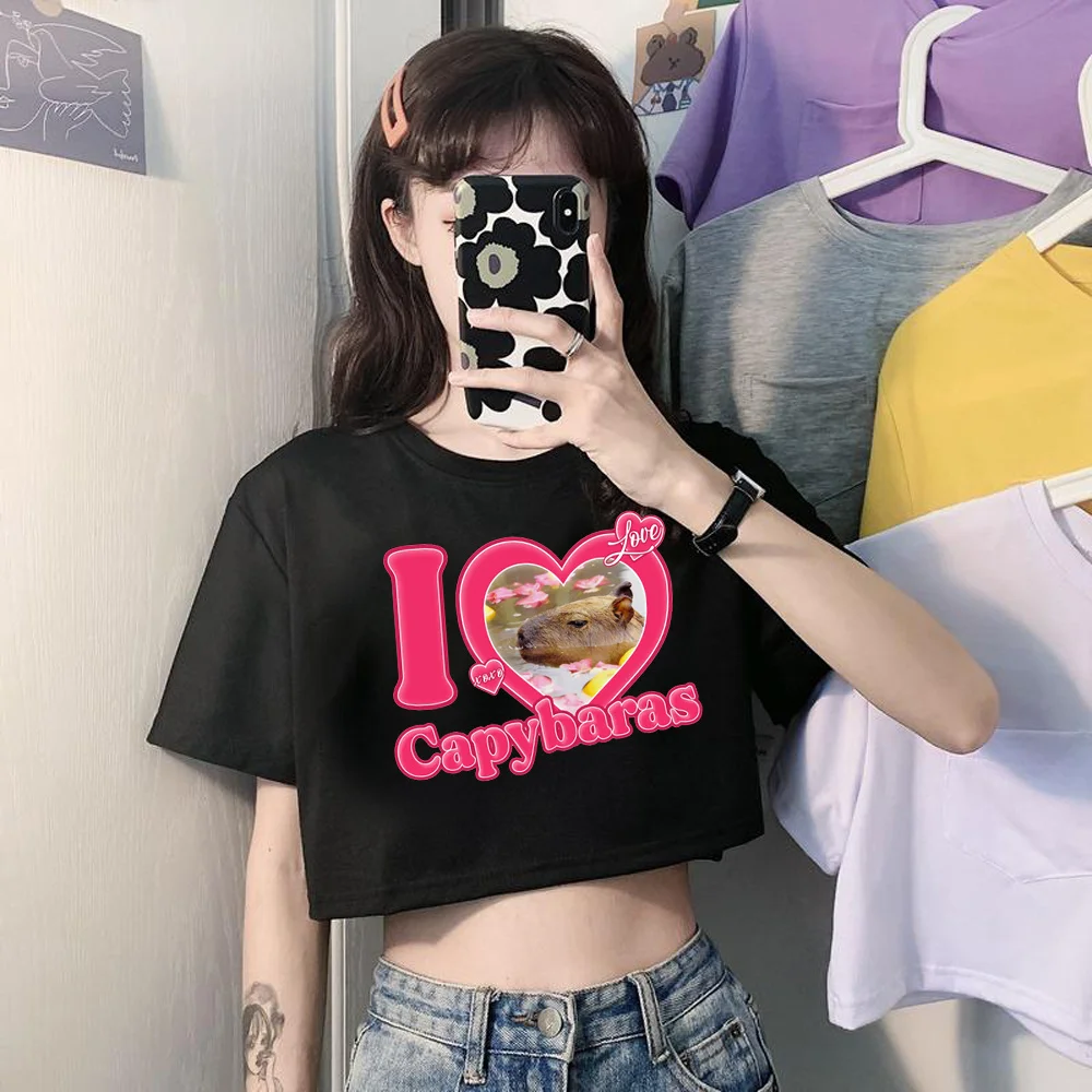 

capybara t shirt yk2 hippie aesthetic crop top girl vintage korean fashion yk2 crop top t-shirts