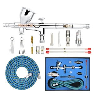 Мини-Аэрограф Nasedal двойного действия, 9cc, 0,2 мм, распылитель краски для дизайна ногтей, инструмент для макияжа, украшение торта, аэрограф, режим татуировки, краска