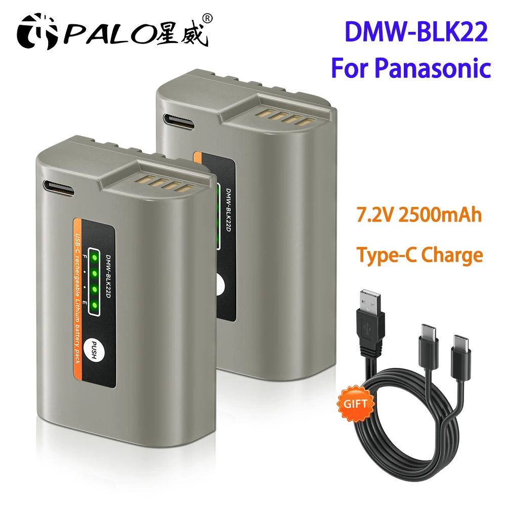 Аккумулятор DMW BLK22 DMW-BLK22 2500 мАч + кабель для быстрой зарядки Type-C Panasonic LUMIX S5 II IIX DC-S5