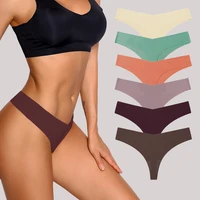 2022 ladies sexy thong ice silk seamless cotton crotch panties womens briefs underwear wholesale