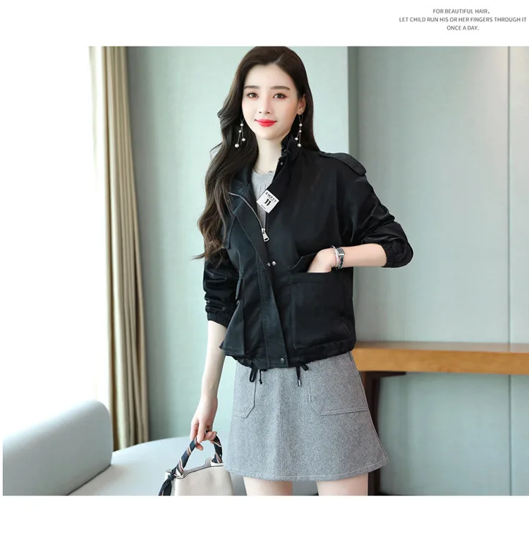 Leather Coat Women's Short Style 2022 Spring  Autumn Style Loose Casual Short Jacket Casual Girl Short Leather Jackets for Girl