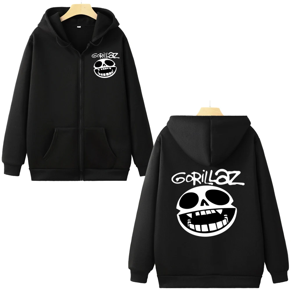 

Осенняя толстовка на молнии, толстовки с капюшоном Gorillaz, винтажная повседневная толстовка на молнии в стиле Харадзюку, уличная одежда в стиле хип-хоп, кардиган на молнии с принтом рок-группы