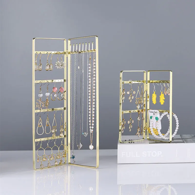 

Iron Jewelry Earrings Display Stand Home Creative Earrings Storage Jewelry Rack Desktop Necklace Holder Jewelry Display Shelf