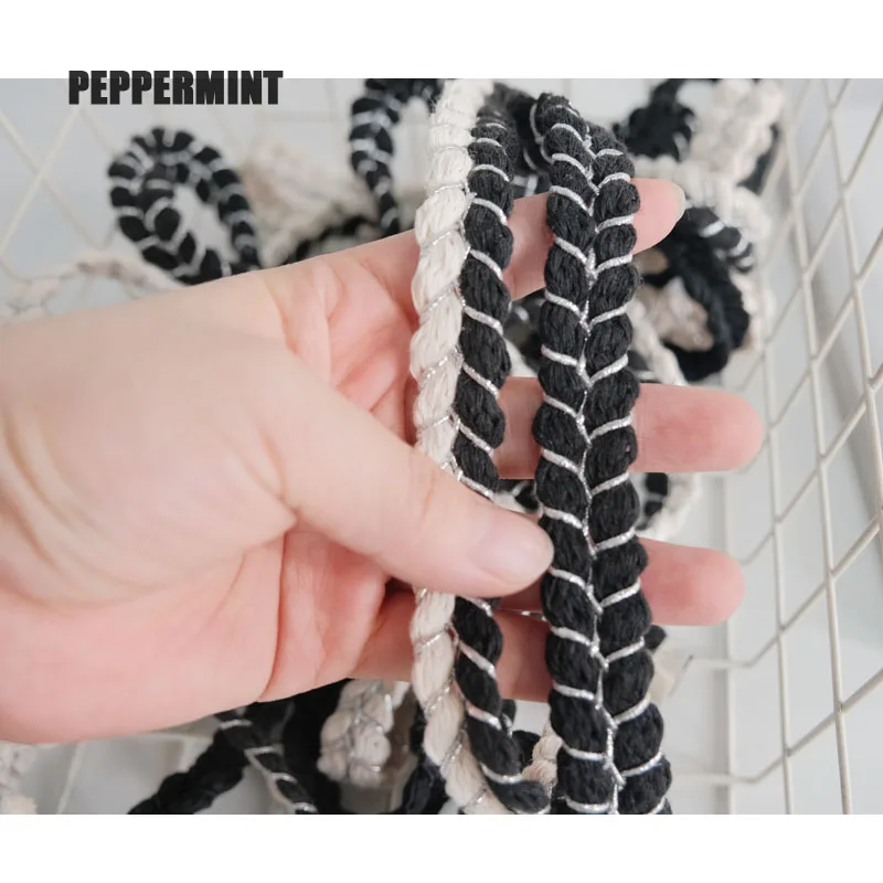 1yard 1.5cm Thick Silver Braid Trim jacquard Cotton Rope Lace woven Webbing Sewing Accessory for Garment DIY Trimming - купить по